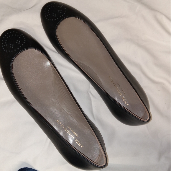 Anya Hindmarch London Luxury Black Leather Smiley Flats QUICK SELL TAKING OFFERS - Picture 4 of 5